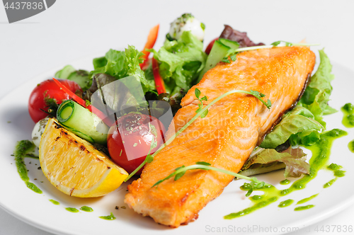 Image of Grilled salmon and vegetables