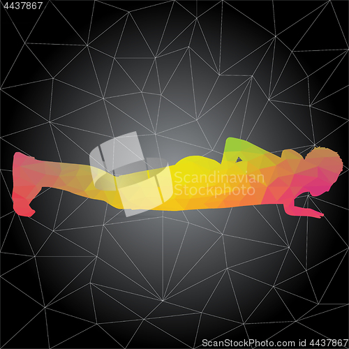 Image of Vector silhouettes of people doing fitness and crossfit workouts