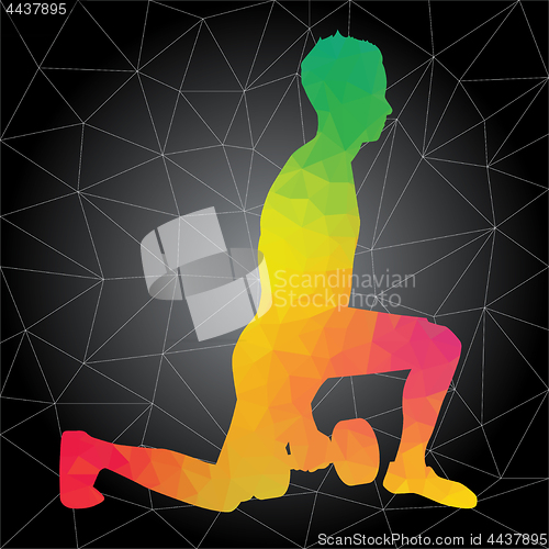 Image of Vector silhouettes of people doing fitness and crossfit workouts