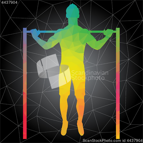 Image of Vector silhouettes of people doing fitness and crossfit workouts