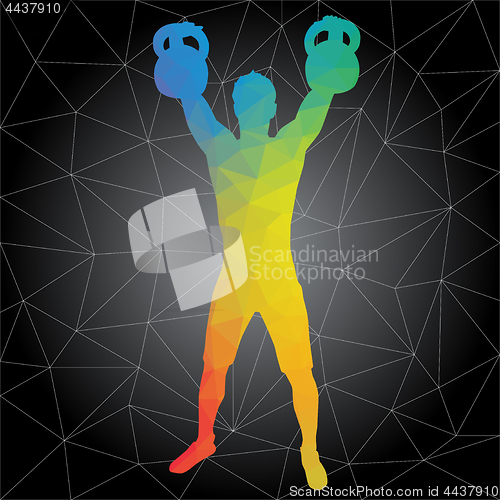 Image of Vector silhouettes of people doing fitness and crossfit workouts