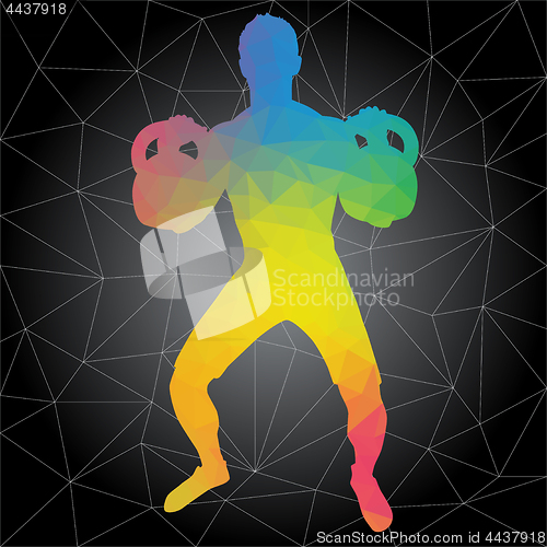 Image of Vector silhouettes of people doing fitness and crossfit workouts