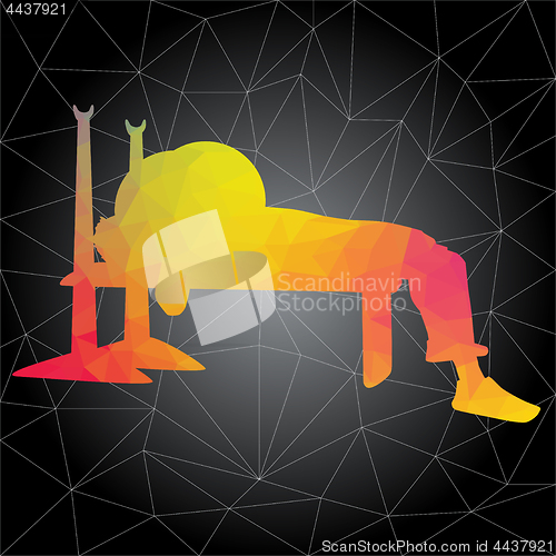 Image of Vector silhouettes of people doing fitness and crossfit workouts