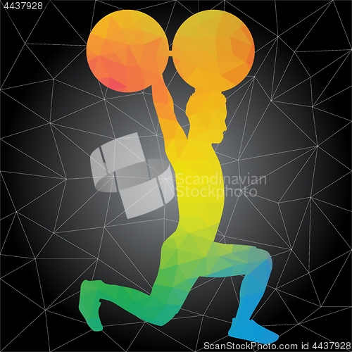 Image of Vector silhouettes of people doing fitness and crossfit workouts