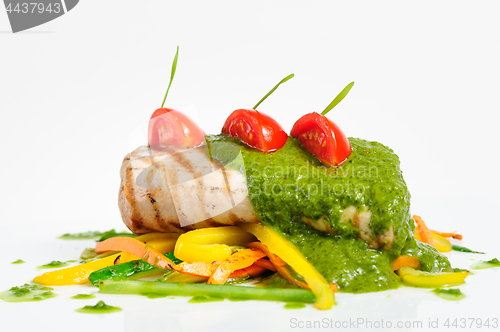 Image of roasted pork tenderloin with vegetable saute