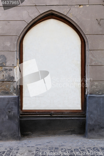 Image of Ancient place for advertizing in window