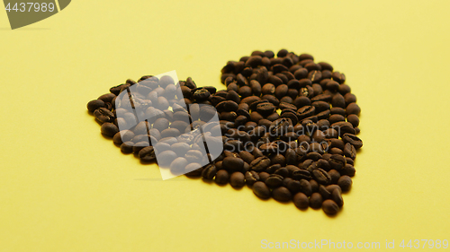 Image of Coffee beans in heart shape
