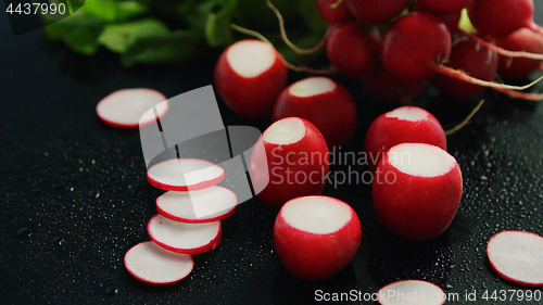 Image of Small red radish in slices