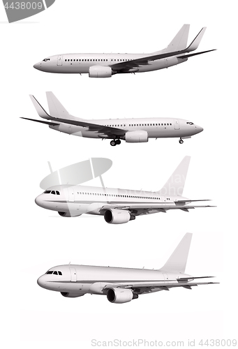 Image of white planes isolated on white