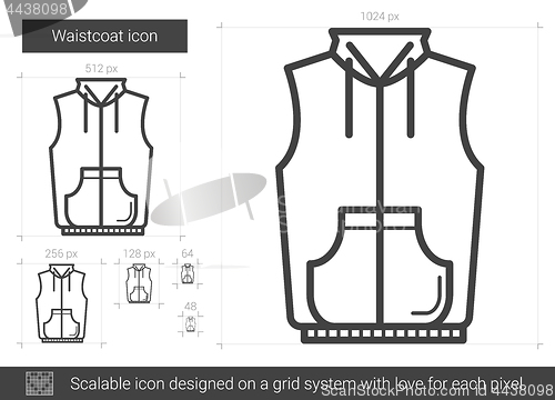 Image of Waistcoat line icon.