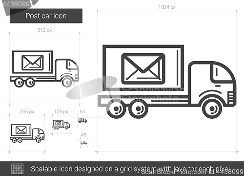 Image of Post car line icon.