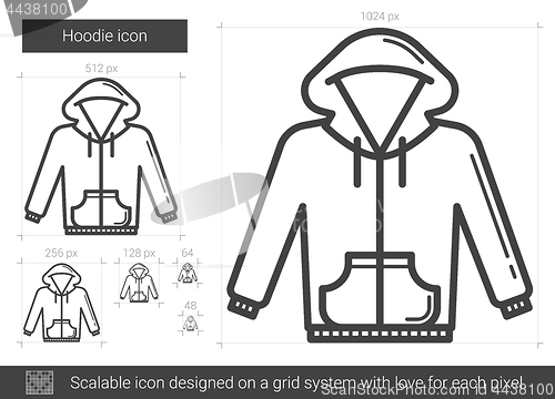 Image of Hoodie line icon.