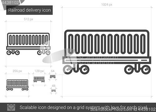 Image of Railroad delivery line icon.