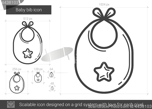 Image of Baby bib line icon.
