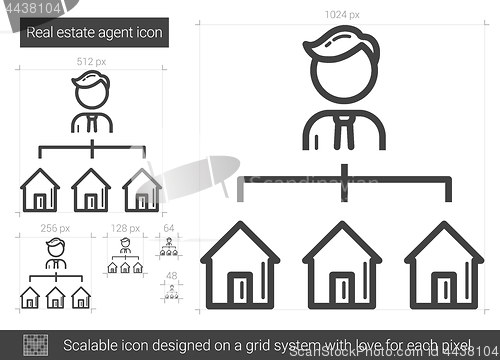 Image of Real estate agent line icon.