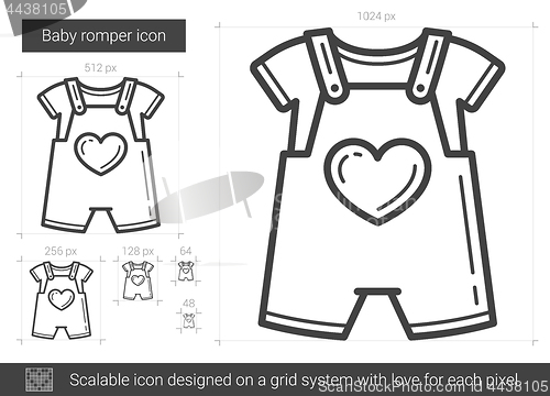 Image of Baby romper line icon.