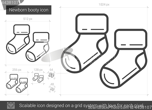 Image of Newborn booty line icon.