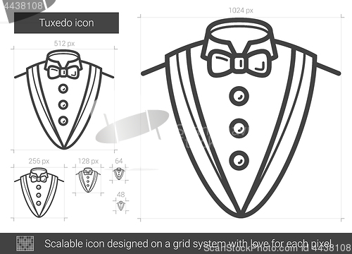 Image of Tuxedo line icon.