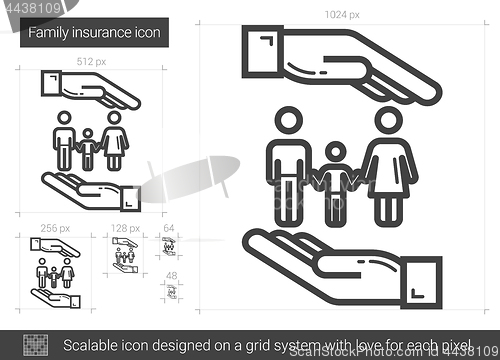 Image of Family insurance line icon.