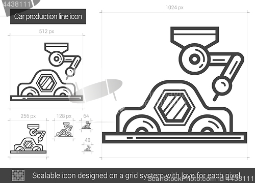 Image of Car production line icon.