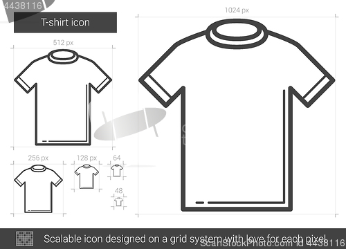 Image of T-shirt line icon.