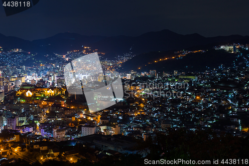 Image of Nagasaki city of Japan at night