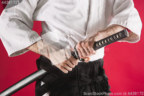 Image of The young man are training Aikido at studio