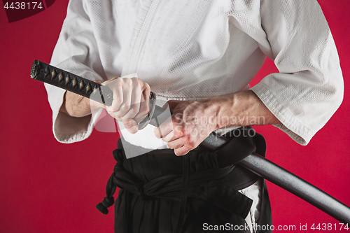 Image of The young man are training Aikido at studio
