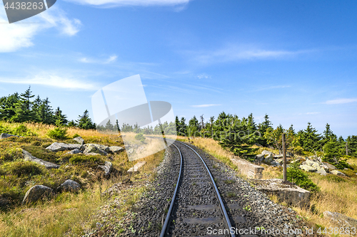 Image of Railroad track curving to the left