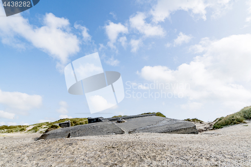 Image of Ruin of a german bunker burried in the sand