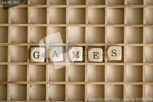 Image of Games word written with dices