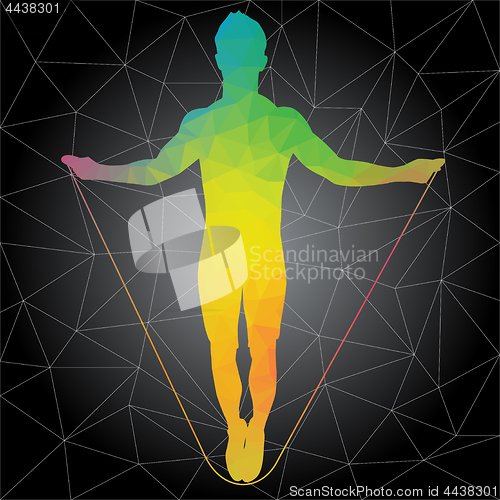 Image of Vector silhouettes of people doing fitness and crossfit workouts
