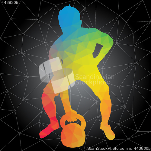 Image of Vector silhouettes of people doing fitness and crossfit workouts