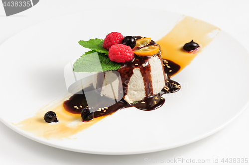 Image of semifredo, italian ice cream dessert with halva