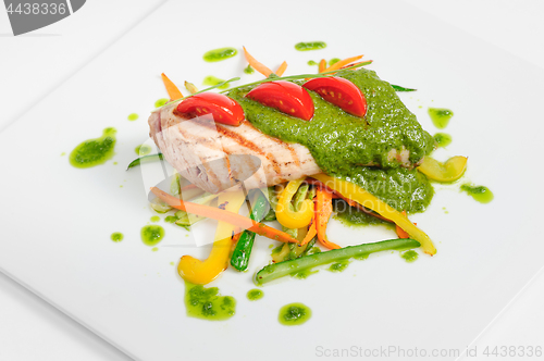 Image of roasted pork tenderloin with vegetable saute