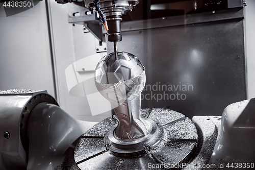 Image of Metalworking CNC milling machine. Cutting metal modern processin