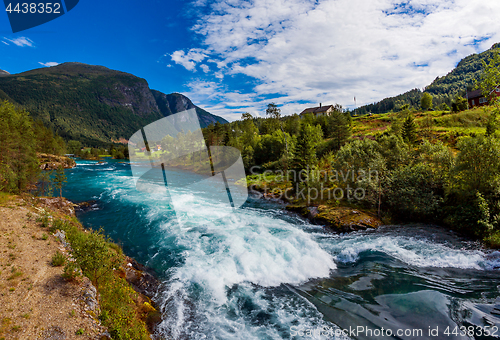 Image of lovatnet lake Beautiful Nature Norway.