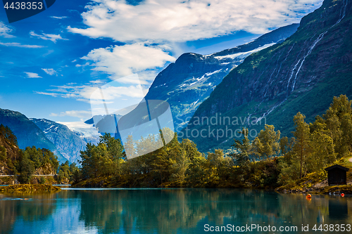 Image of lovatnet lake Beautiful Nature Norway.