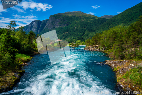 Image of lovatnet lake Beautiful Nature Norway.