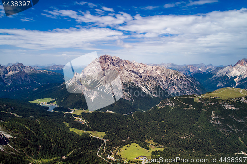 Image of National Nature Park Tre Cime In the Dolomites Alps. Beautiful n