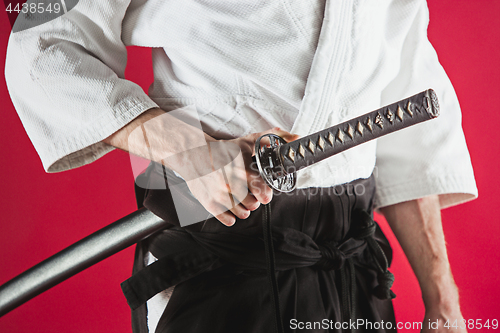 Image of The young man are training Aikido at studio