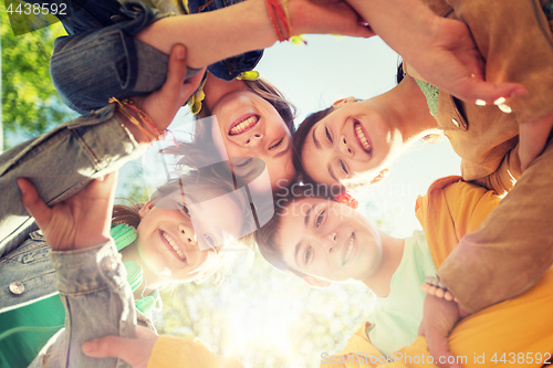 Image of group of happy teenage friends