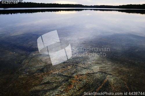 Image of granite slab under the surface of the water