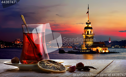 Image of Turkish tea Maiden Tower