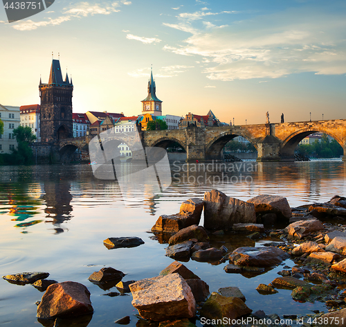 Image of Charles bridge at sunrise