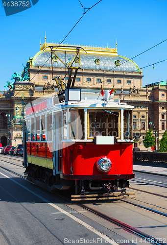 Image of Red vintage tram