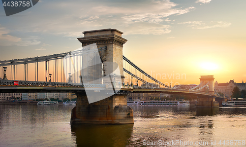 Image of Chain Bridge and sun