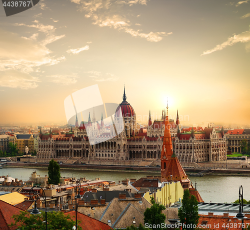 Image of Parliament at sunset