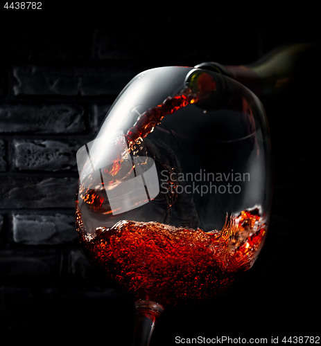 Image of Wine on background of bricks