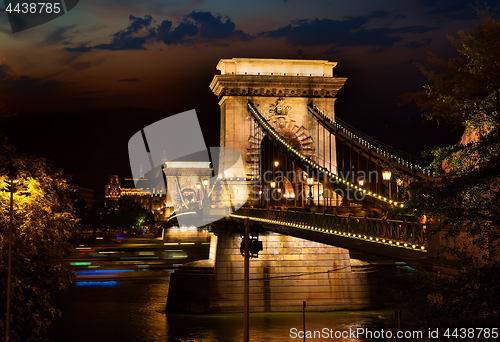 Image of Night over Chain bridge